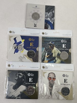 Lot 395 - ROYAL MINT; four £5 Uncirculated Elton John...