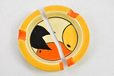 Lot 2781 - CLARICE CLIFF; a circular ashtray decorated in...