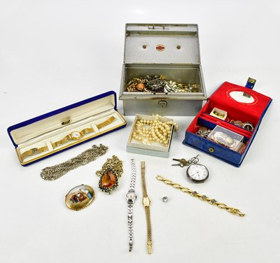 Lot 532 - A .935 grade silver cased fob watch, the...