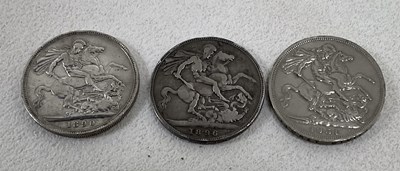 Lot 371 - Two Victorian crowns dated 1890 and 1896,...