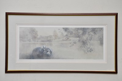 Lot 1756 - WILLIAM GELDART; watercolour, 'Badgers by the...