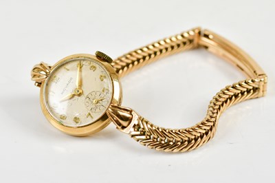 Lot 609 - MOVADO; a lady's 9ct gold cased wristwatch,...