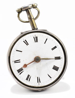 Lot 1287 - A George III hallmarked silver open faced key wind pocket watch