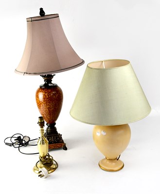Lot 100 - Three table lamps of various form