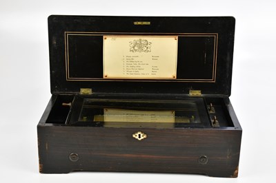 Lot 1561 - A 19th century rosewood cased single cylinder...