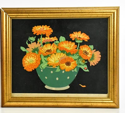 Lot 1513 - HALL THORPE; a pencil signed print, 'Marigolds'...