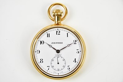 Lot 717 - A gold plated open face pocket watch, signed...