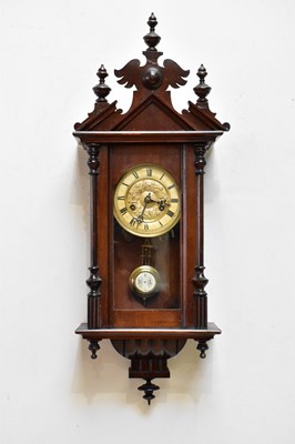 Lot 1318 - A late Victorian spring driven wall clock,...