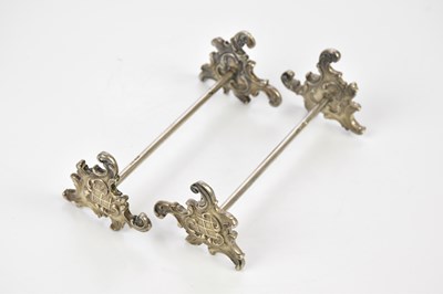 Lot 2176 - A pair of Russian silver knife rests with...