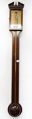 Lot 602 - E. GRAY OF LONDON; a mahogany stick barometer,...