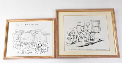 Lot 724 - Five original pen and ink cartoons by Honeyset,...
