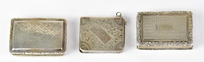 Lot 911 - Two George III silver vinaigrettes, one with...