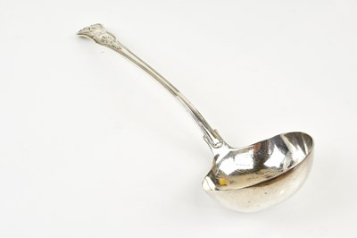 Lot 2340 - A Victorian hallmarked silver soup ladle,...