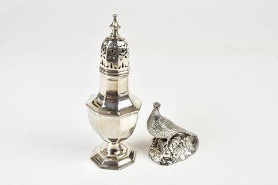 Lot 2117 - An Edward VII hallmarked silver sugar caster...