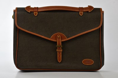 Lot 810 - MULBERRY; a scotchgrain laptop case with tan...