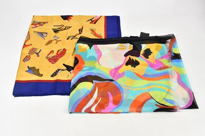 Lot 840 - SALVATORE FERRAGAMO; a 100% silk square scarf...