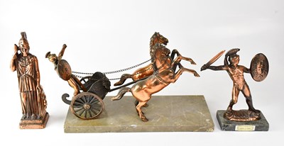 Lot 544 - Five bronze effect Greco-Roman figures,...