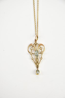Lot 295 - An Edwardian Art Nouveau style 9ct gold...