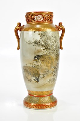Lot 2700 - A Japanese Meiji period Kutani twin handled...