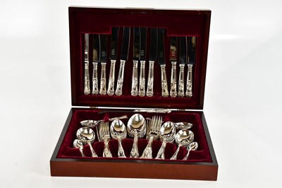 Lot 1408 - A mahogany cased silver plated canteen of...