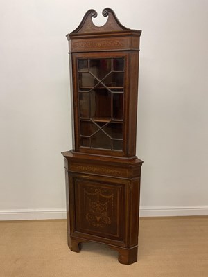 Lot 774 - A 19th century marquetry and glazed mahogany...