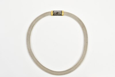 Lot 278 - A contemporary silver choker with garnet...