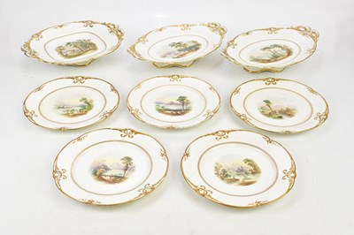Lot 2997 - A 19th century eight piece dessert service,...