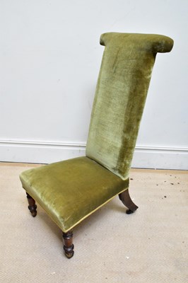 Lot 1137 - A Victorian prayer chair upholstered in a...