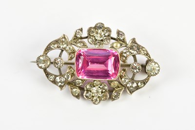Lot 375 - An Edwardian silver brooch of pierced oval...