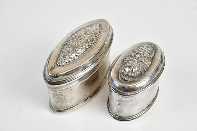 Lot 2127 - Two Indian white metal salt containers and...