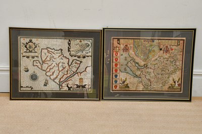 Lot 1665 - JOHN SPEED; a 17th century coloured map of...