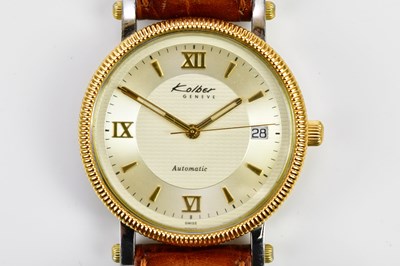 Lot 590 - CALBER GENEVE; a gentleman's gold plated and...