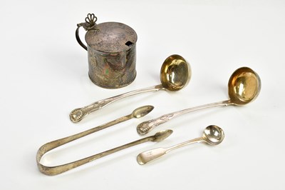 Lot 2196 - A Georgian hallmarked silver lidded mustard of...