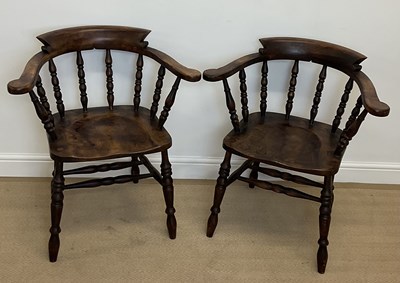 Lot 478 - A pair of 19th century elm and beech smoker's...