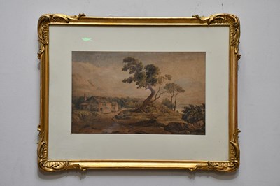 Lot 1579 - ATTRIBUTED TO JOHN VARLEY; watercolour, rural...