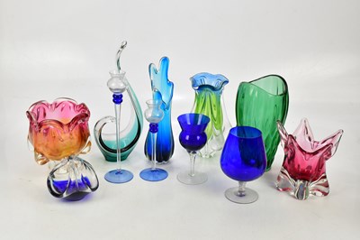Lot 3009 - A collection of decorative coloured glass...
