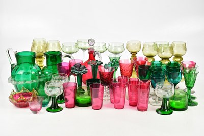 Lot 3020 - A quantity of assorted coloured glass...
