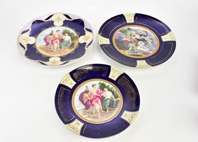 Lot 2898 - VIENNA; three ceramic circular wall chargers,...