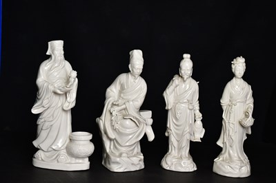 Lot 2718 - A pair of Japanese blanc de chine ceramic...