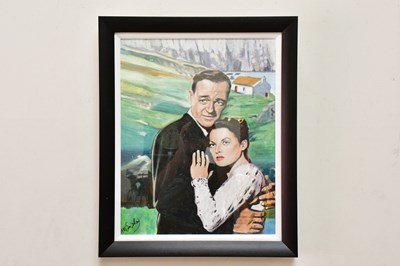Lot 1783 - ALAN QUIGLEY; oil on canvas, John Wayne and...