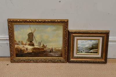 Lot 1716 - R BUCKLEY; oil on board, windmill scene,...
