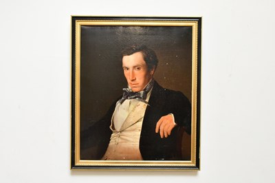 Lot 1708 - A 19th century oil on canvas, portrait of...