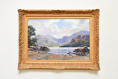 Lot 1711 - PHILIP STANTON; oil on canvas, mountainous...
