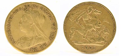 Lot 1877 - A Victoria half sovereign, 1901, old head.
