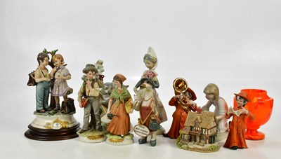 Lot 2835 - CAPODIMONTE; five ceramic figures including a...