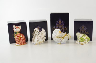 Lot 2798 - ROYAL CROWN DERBY; four animal form...