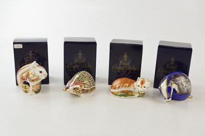 Lot 2812 - ROYAL CROWN DERBY; four animal form...