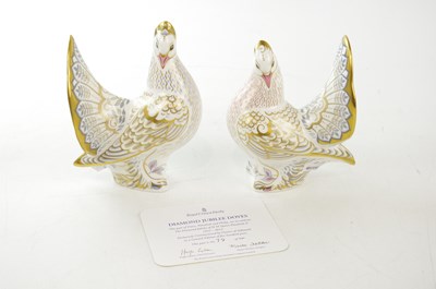 Lot 2814 - ROYAL CROWN DERBY; a pair of Royal Doves,...
