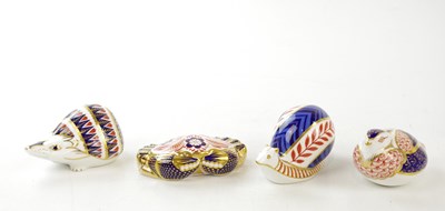 Lot 2816 - ROYAL CROWN DERBY; four animal form...