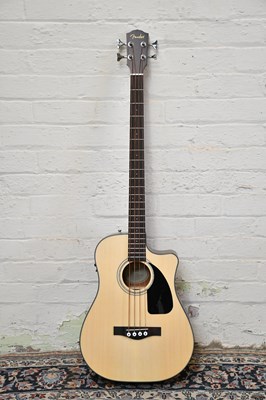 Lot 1534 - FENDER; a CB100CE NAT electro acoustic bass,...